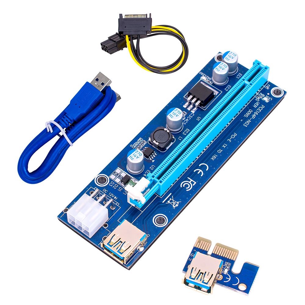 009s PCI-E Riser Card Extender USB 3.0 Adapter Cable PCI 1X 4X 8X 16X Extender Riser for Video Card for GPU Miner Mining