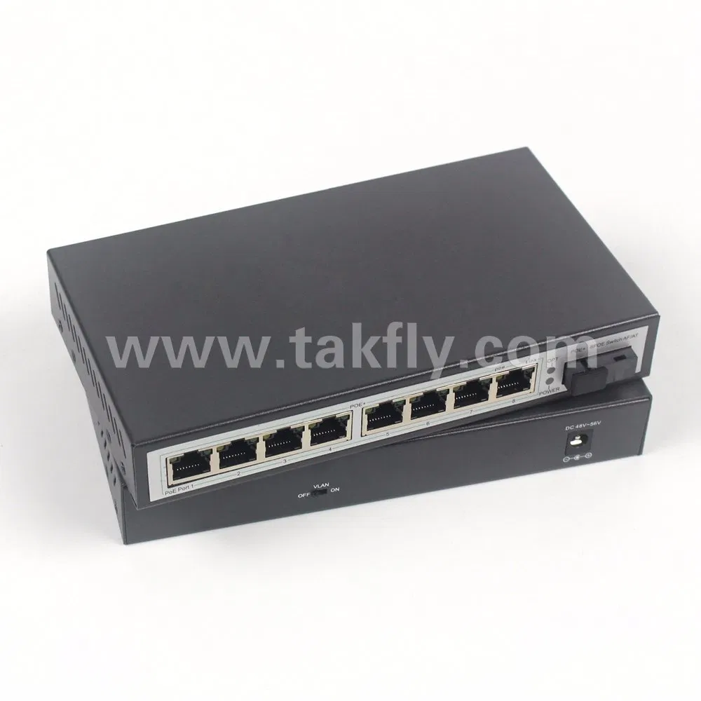 10/100/1000m 1 Sc Optical Port + 8 RJ45 Port Fiber Poe Switch
