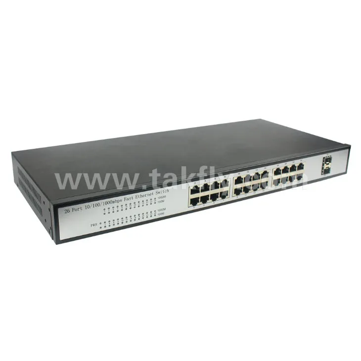 10/100/1000m 2 SFP 24 Port Gigabit Fiber Optic Ethernet Switch