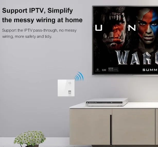 11AC 1200Mbps Wall WiFi Access Point with Qualcomm Chipset for Hotel/School/Home, Dual Band