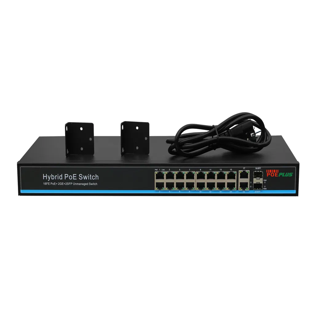 16*100m Poe+2*Giga SFP+2*1000m Tx Poe Switch (not combo)