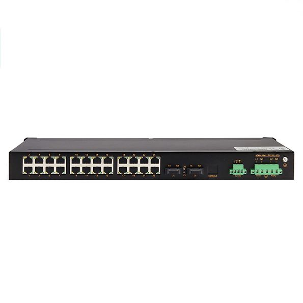 2 100m Fx Ports 24 10/100m RJ45 Ports Rack-Mount Unmanaged Industrial Ethernet Switch