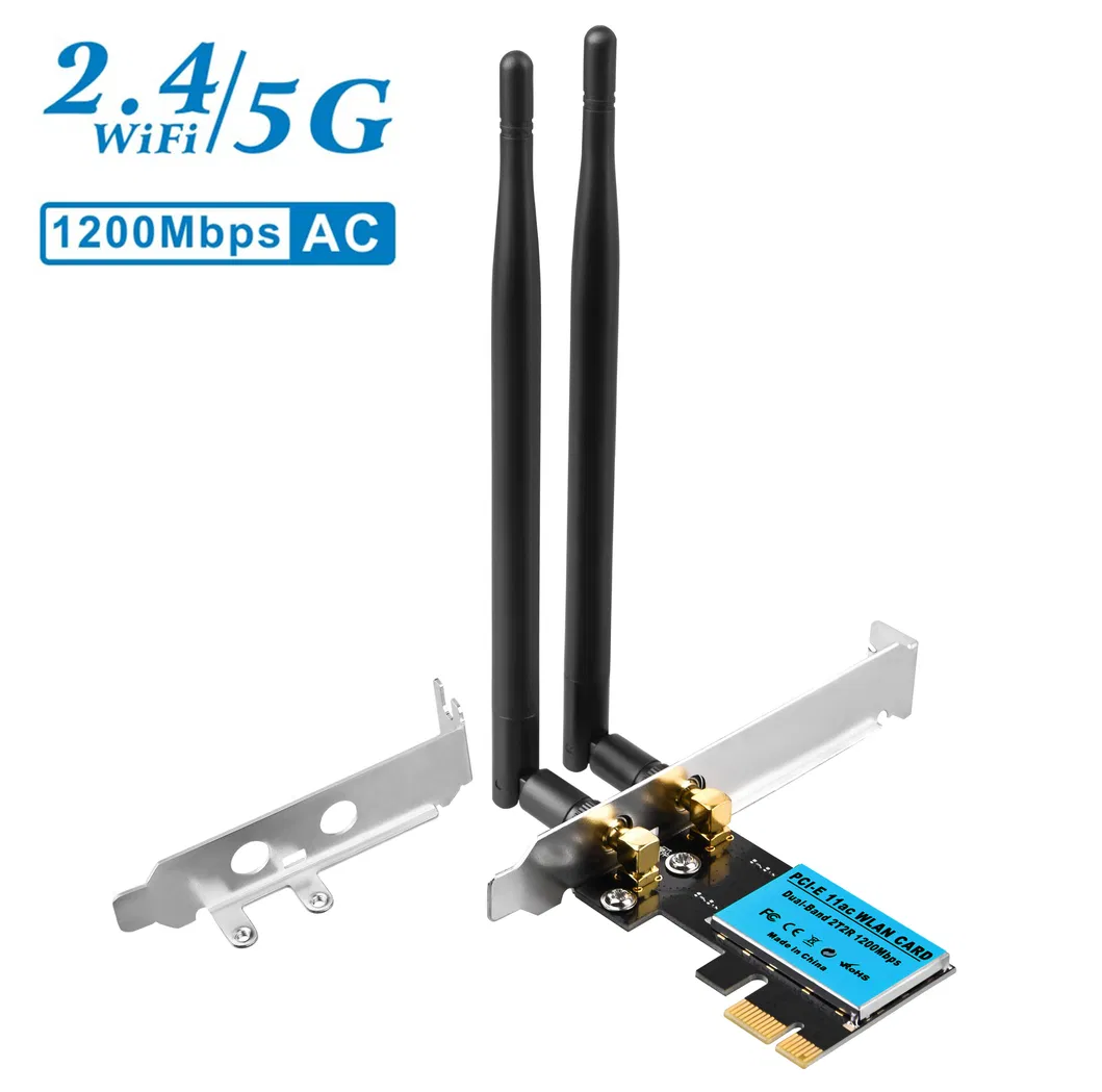 2.4G/5.8g Dual Band 1200Mbps 11AC Wireless Pcie LAN Card