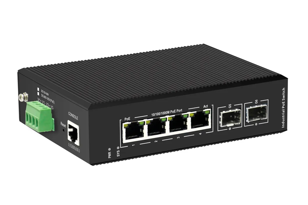 2.5g Industrial Poe Network Switch 4tx+2SFP Managed Max 90W Output