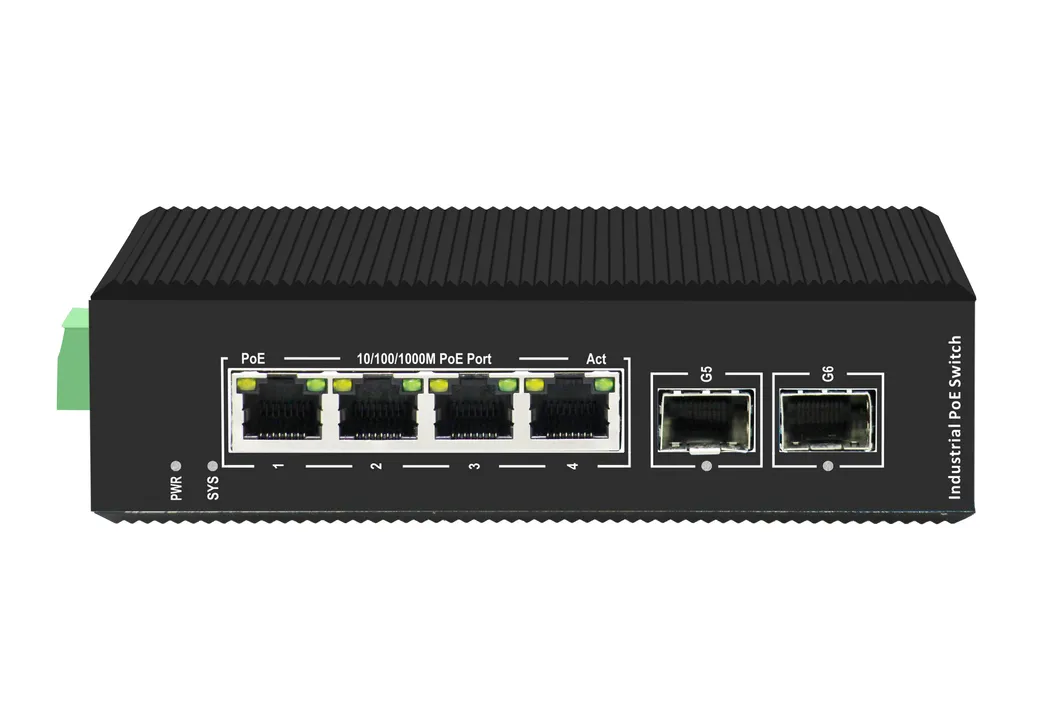2.5g Industrial Poe Network Switch 4tx+2SFP Managed Max 90W Output