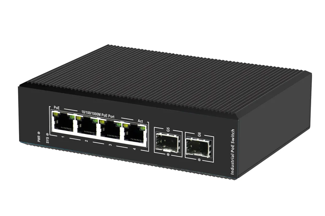 2.5g Industrial Poe Network Switch 4tx+2SFP Managed Max 90W Output