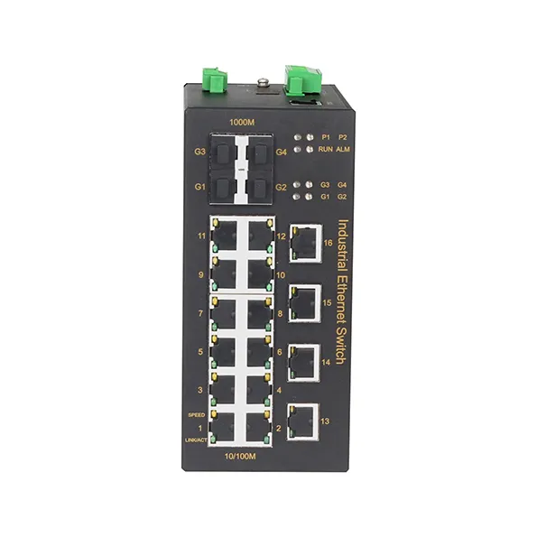 20-Port Gigabit Layer 2 DIN-Rail Managed 16 Ports +4 SFP Ports Industrial Ethernet Network Switch