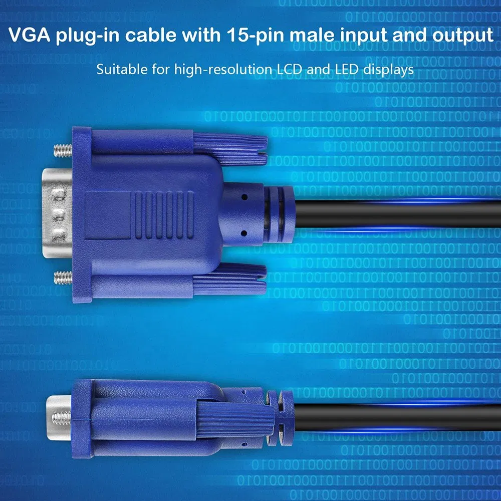 25cm Male to Male Full 15pin VGA D-SUB RGB Short Video Cord Cable