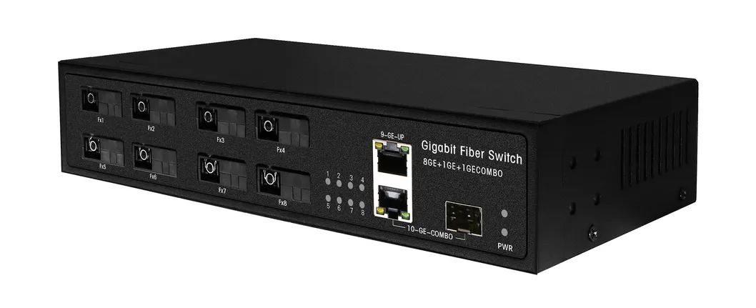 8*1000m Fixed Fiber Ports with 1 Giga SFP/Tx Combo