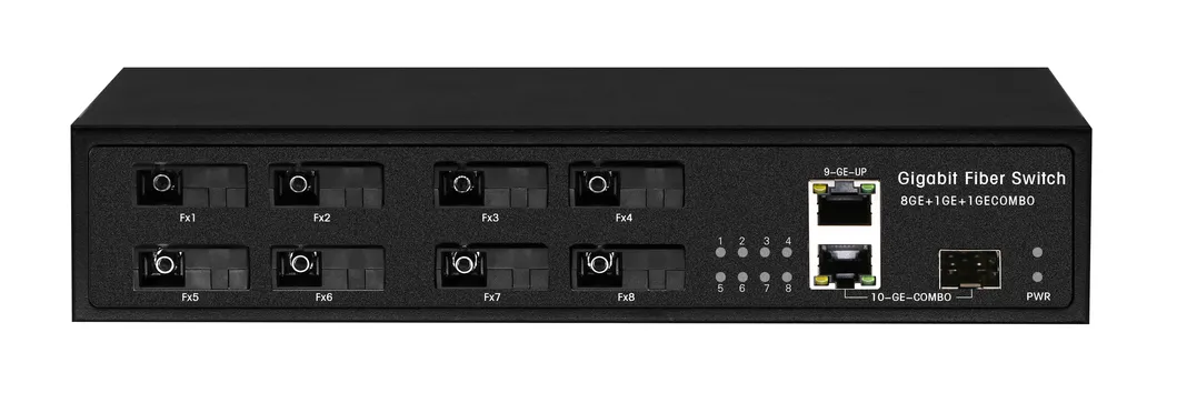 8*1000m Fixed Fiber Ports with 1 Giga SFP/Tx Combo