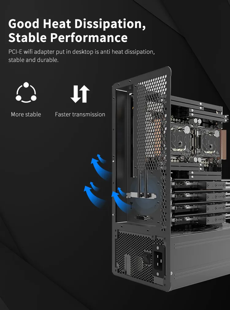 CF-Wp650 V2 Wireless Dongle Pcie WiFi Card 650Mbps AC Dual Band Ethernet Network Adapter 2*6dBi Antennas