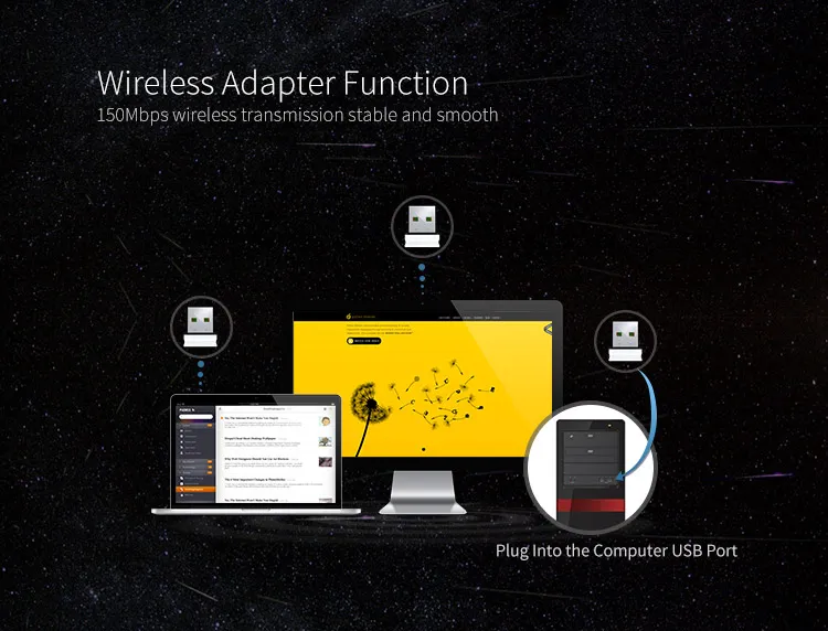 Comfast Wireless USB WiFi Adapter 150Mbps Driver Free PC Mini Network Card LAN Dongle Adapter Wi-Fi Receiver