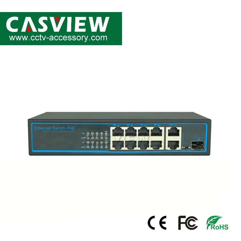 CPE-G4208be 11 Ports 10/100/1000Mbps Poe Switch; 8*10/100/1000Mbps Poe Ports; 2*10/100/1000Mbps Uplink Port; 1*10/100/1000Mbps SFP Port Built in 52V 2.3A 120W