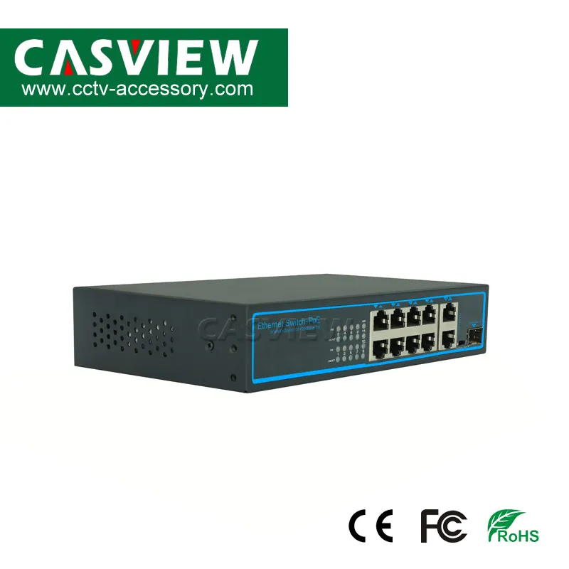 CPE-G4208be 11 Ports 10/100/1000Mbps Poe Switch; 8*10/100/1000Mbps Poe Ports; 2*10/100/1000Mbps Uplink Port; 1*10/100/1000Mbps SFP Port Built in 52V 2.3A 120W