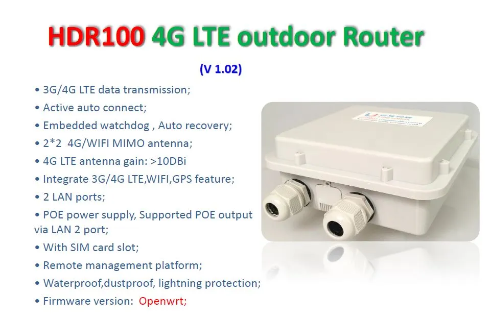 Dual LAN Ports Industry Outdoor Router with Waterproof IP67