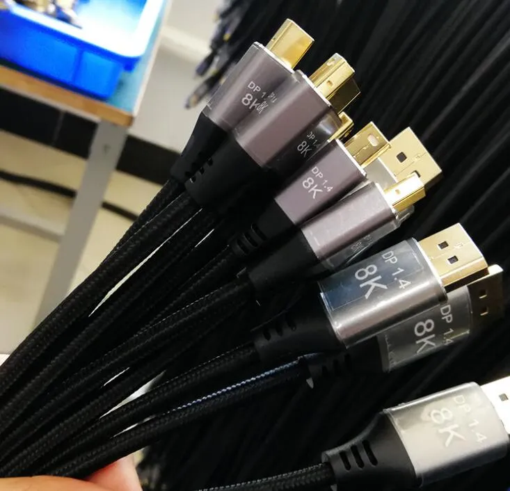High Quality Displayport 2.0 54G Cable 8K 60Hz 1m 1.5m 1.8m 3m