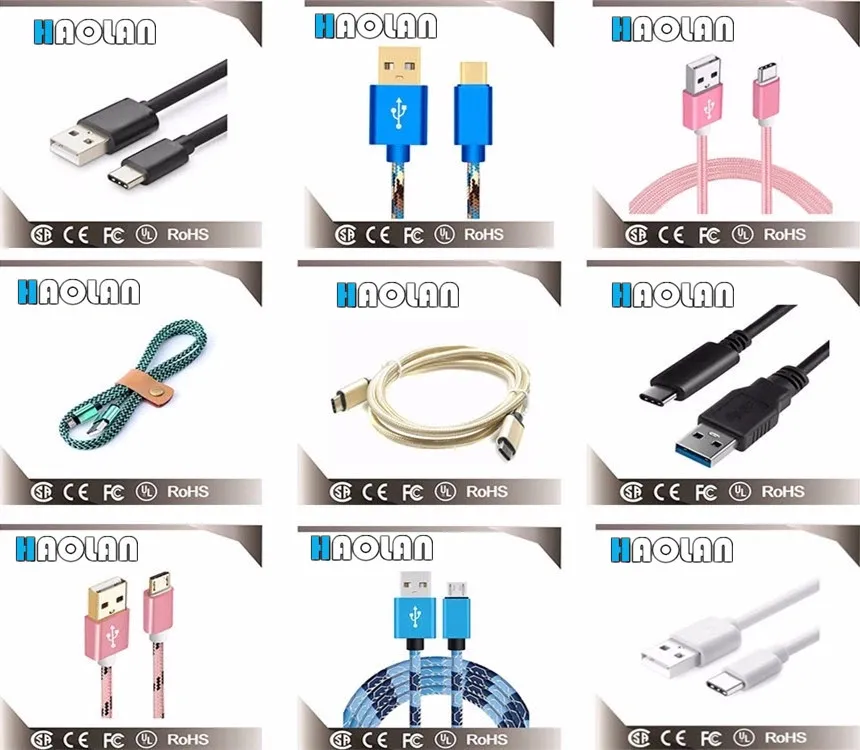 Micro USB Charge and Data Cabel Syncing Nylon Braided Metal Shell for Android Smartphones