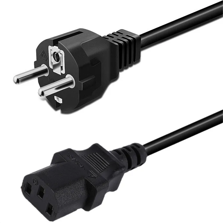 PC Cable EU Power Cord PVC Power Cords of Computer Monitor with Plug Cord European Power Cord Charger