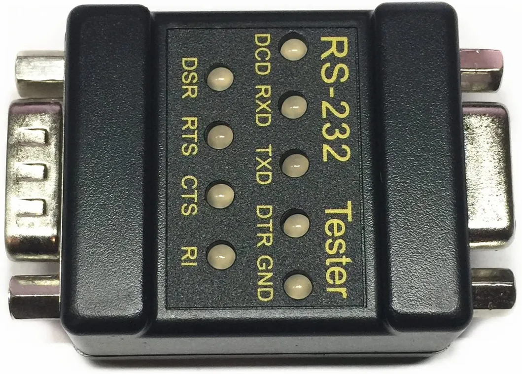 RS232 Mini Tester with LED Indicators, dB9 Male to dB9 Female