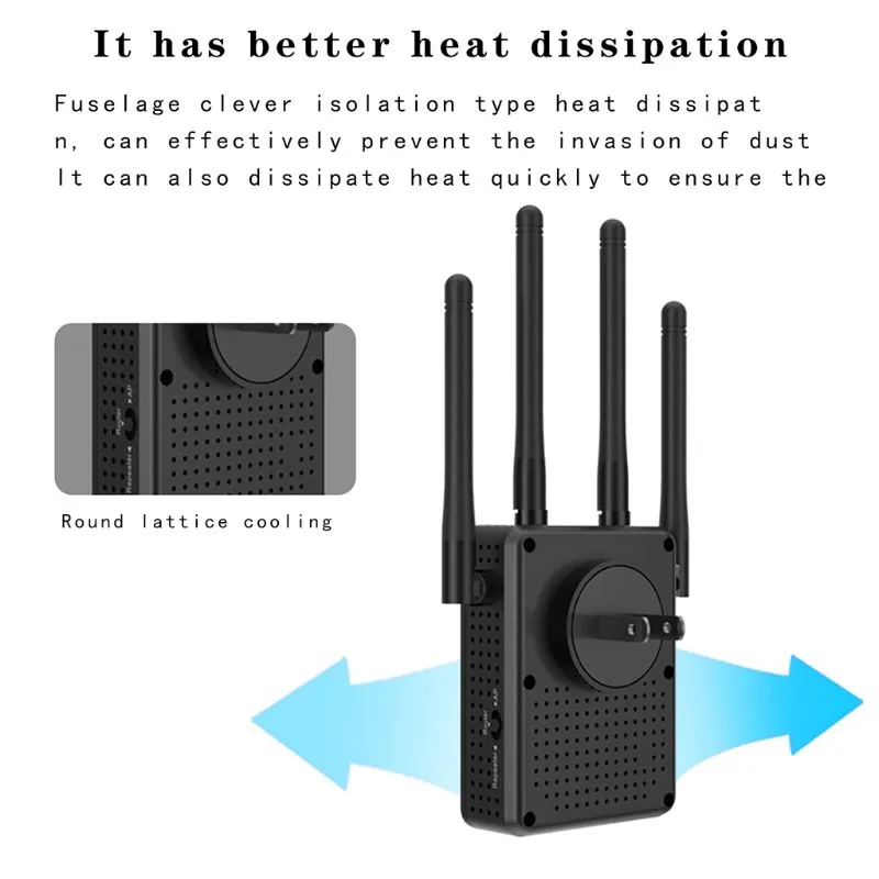 Wireless WiFi Signal Booster 1200Mbps Wi-Fi Range Extender with Ethernet Port Router WiFi Repeater 2.4G and 5g Dual Band Interne